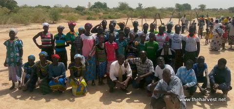Pastor Salif and Dominique with all those who were baptized.